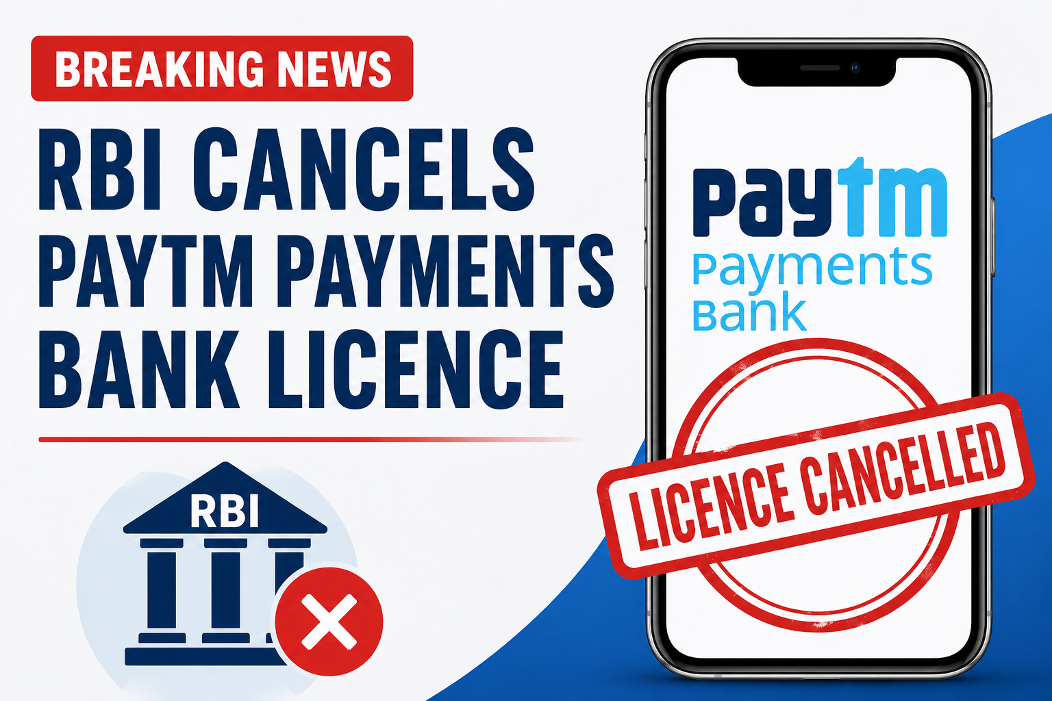 RBI Cancels Paytm Payments Bank Licence 2026: What It Means for Users