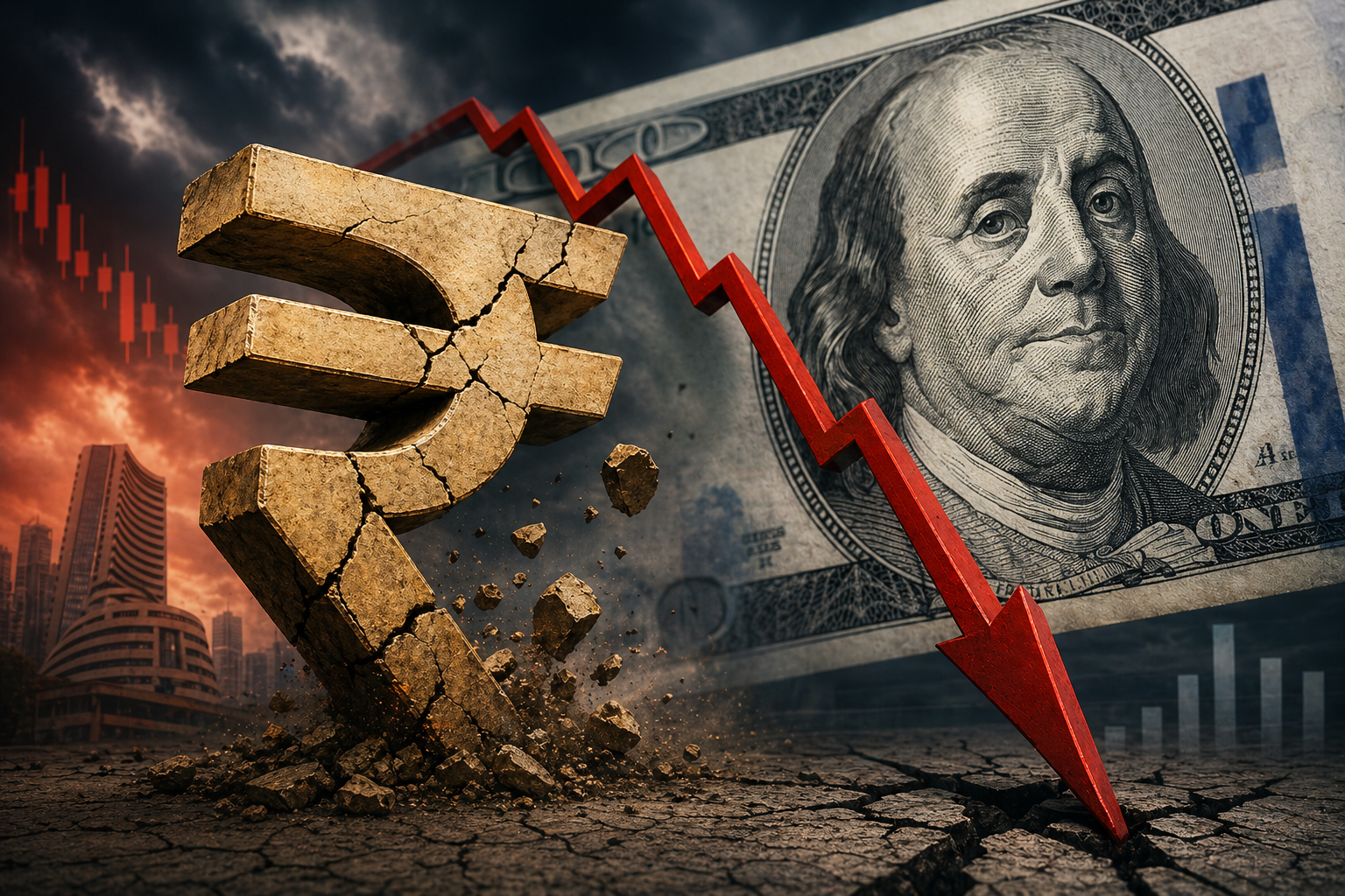 Indian Rupee Hits Record Low of ₹95.20 Per Dollar — Causes, Impact & What to Do