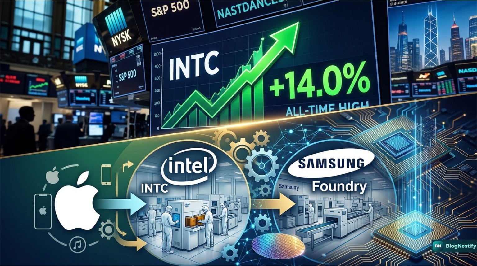 Intel Stock Surges 14% as Apple Explores Intel & Samsung for iPhone Chip Manufacturing